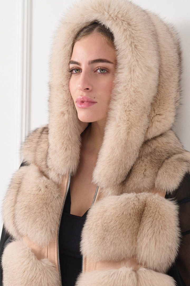 Short Hooded Fox Vest