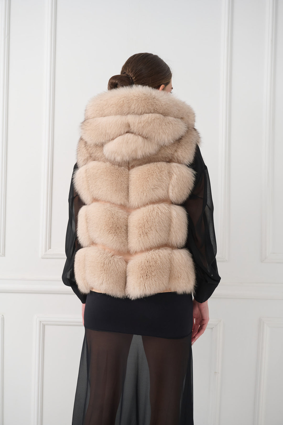Short Hooded Fox Vest