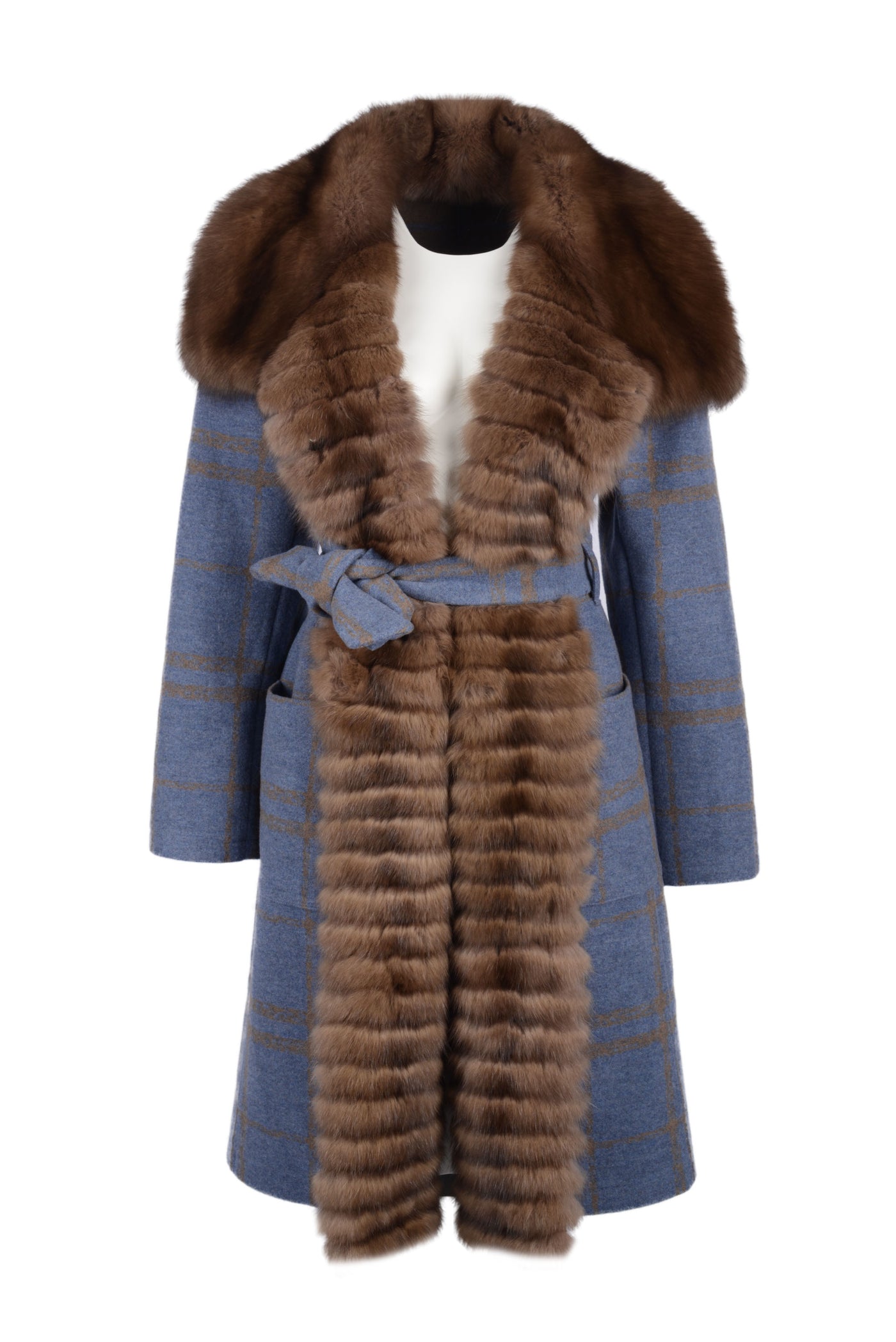 Loro Piana cashmere coat with precious sable trimming