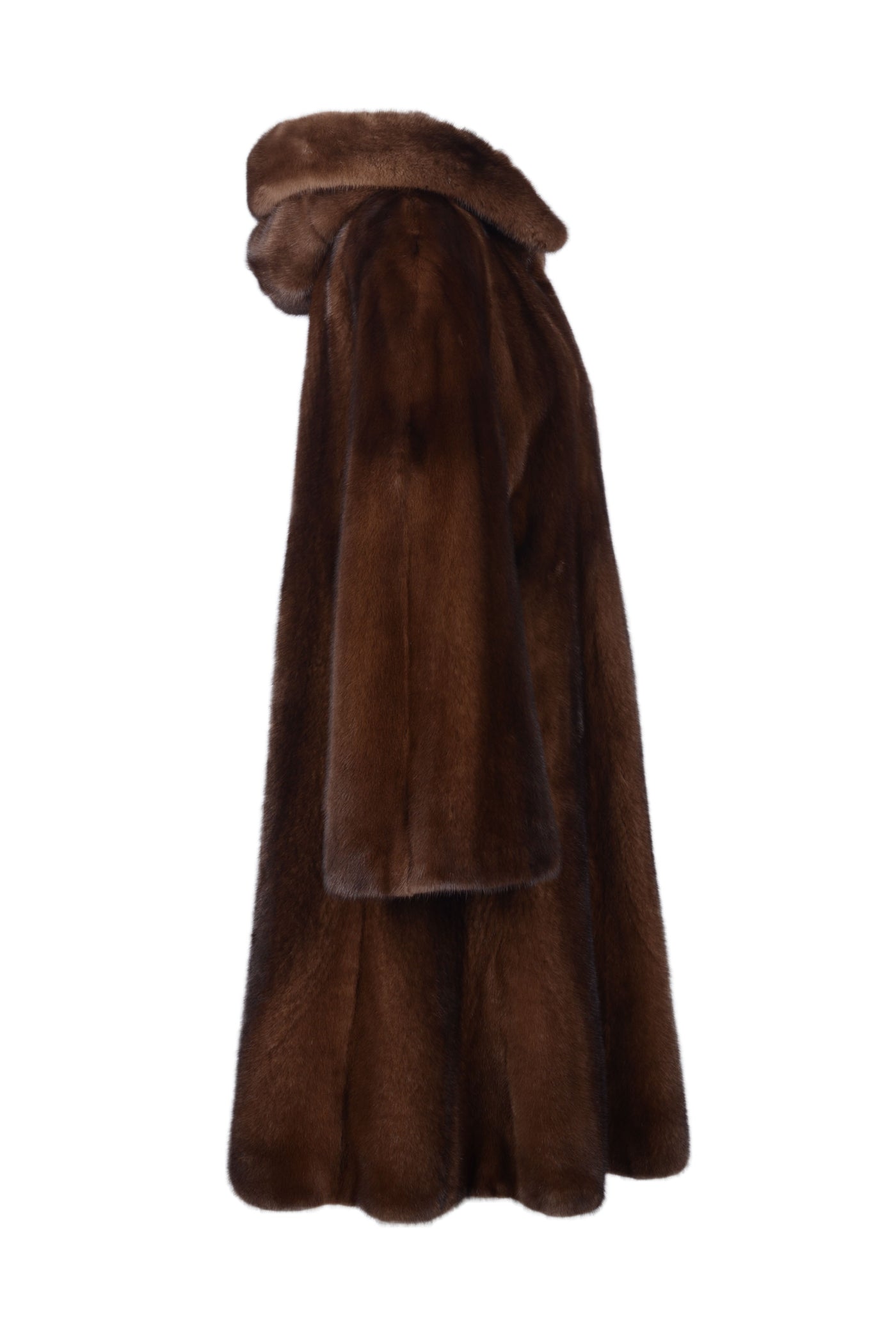 Elegant hooded mink coat