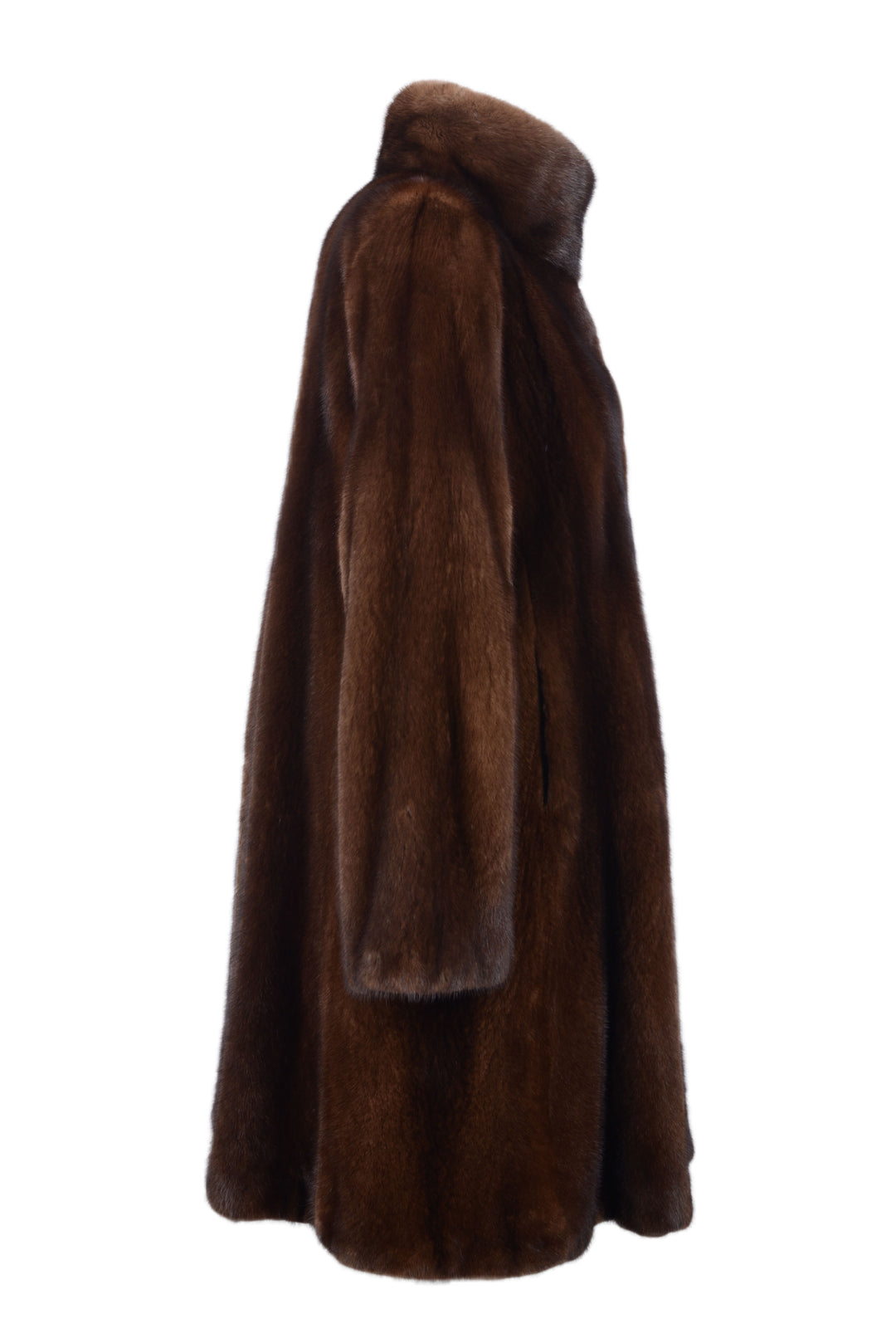 Chic mink coat with stand up collar