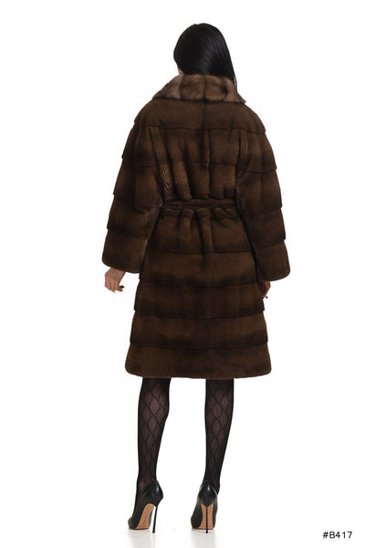 Classy mink coat with sable collar - Manakas Frankfurt