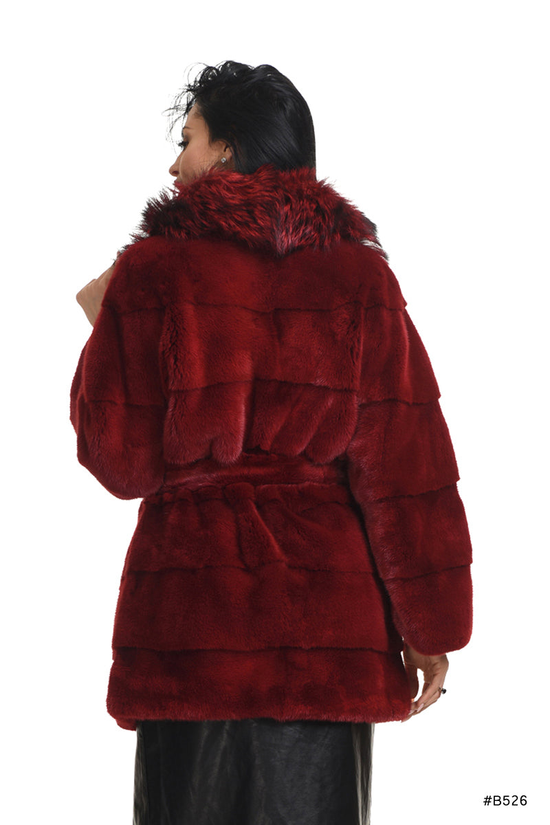 Glamorous  jacket with collar made from fox fur