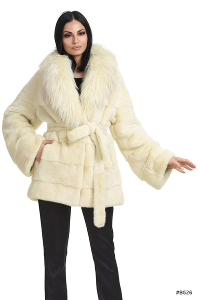 Glamorous  jacket with collar made from fox fur