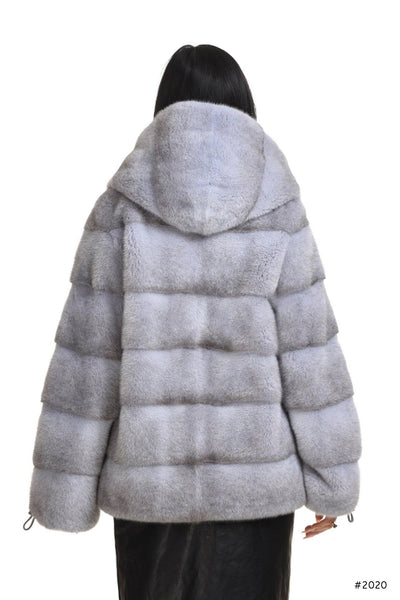 Cozy and sportive hooded mink jacket - Manakas Frankfurt