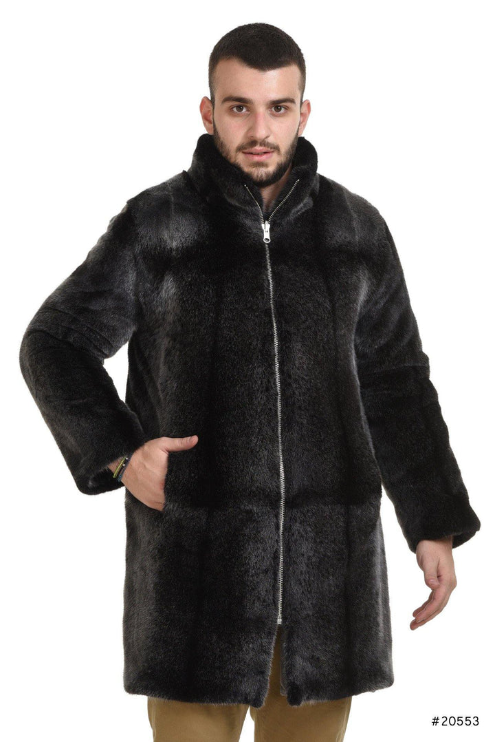 Men's reversible mink and textile coat - Manakas Frankfurt