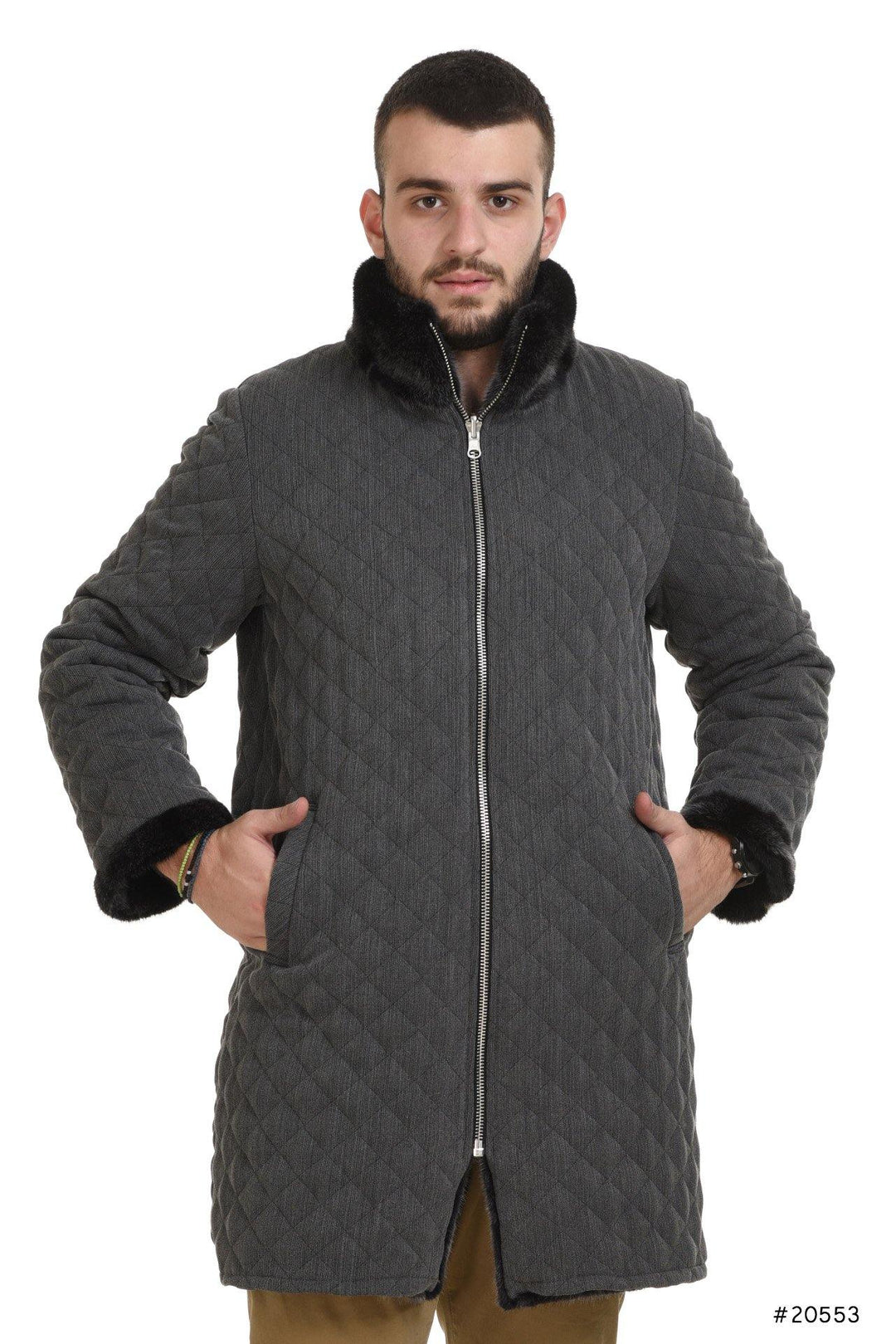 Men's reversible mink and textile coat - Manakas Frankfurt