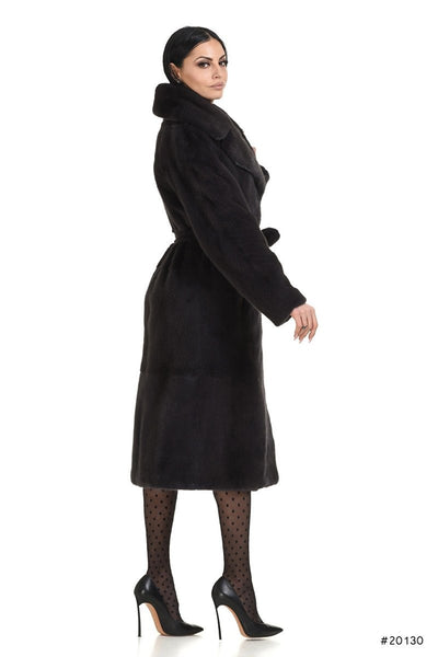 Classy mink coat with belt - Manakas Frankfurt
