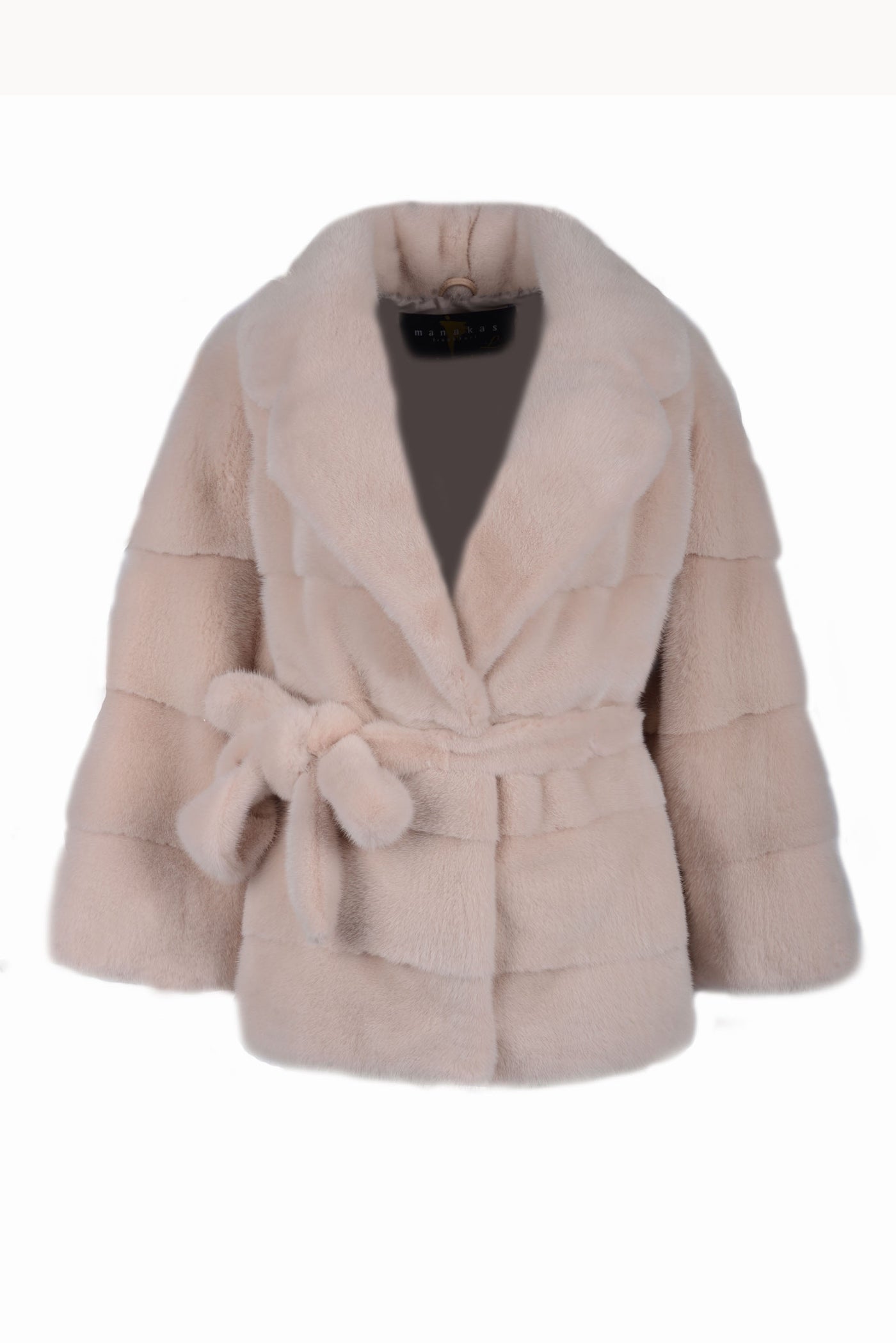 Classy and casual mink fur jacket with english collar