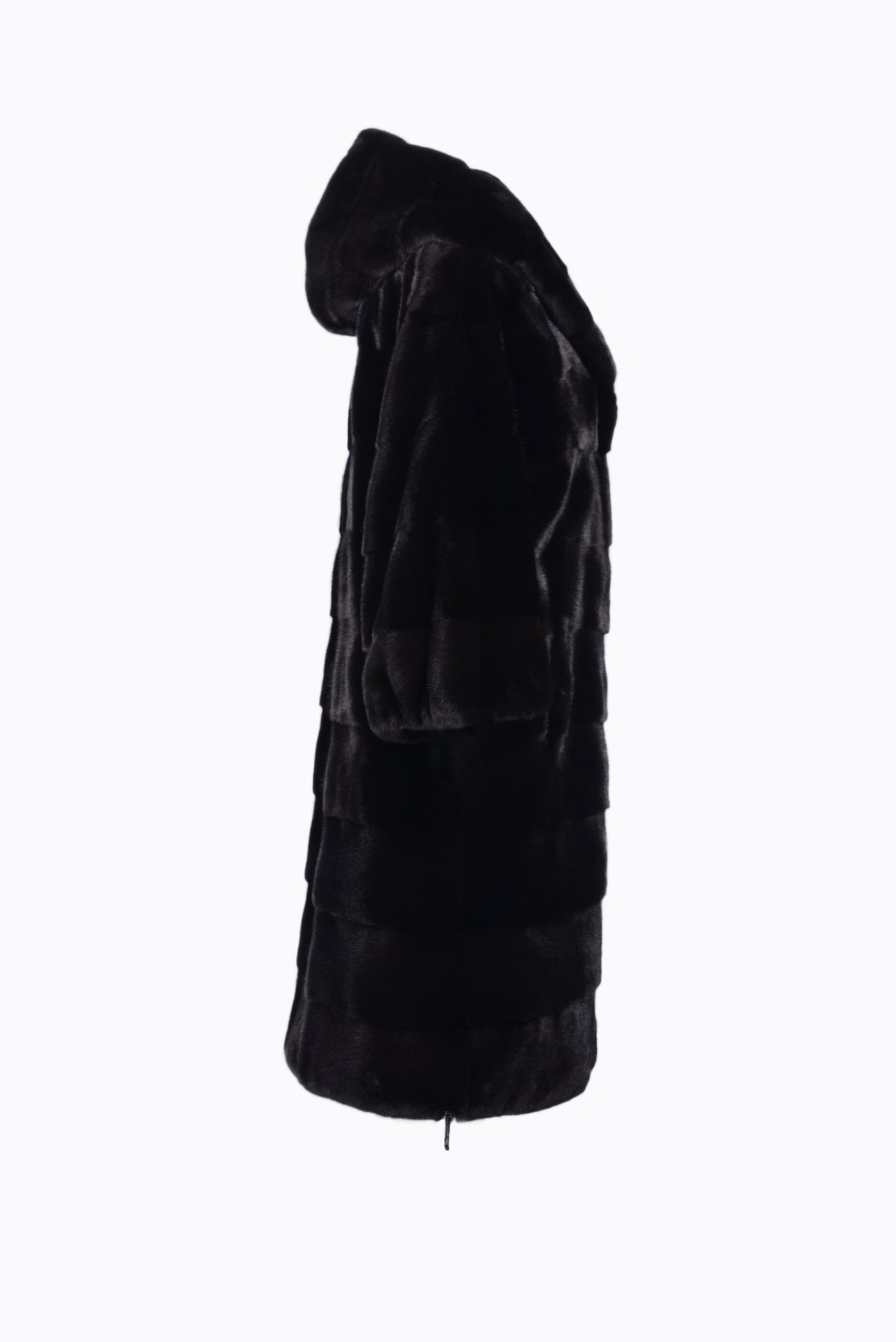 Casual sportive hooded mink coat