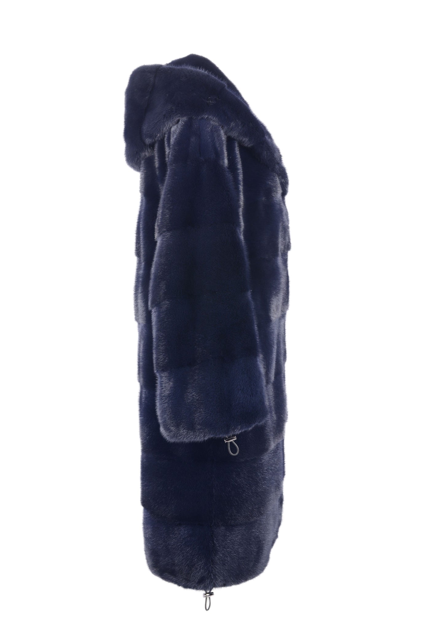 Casual sportive hooded mink coat