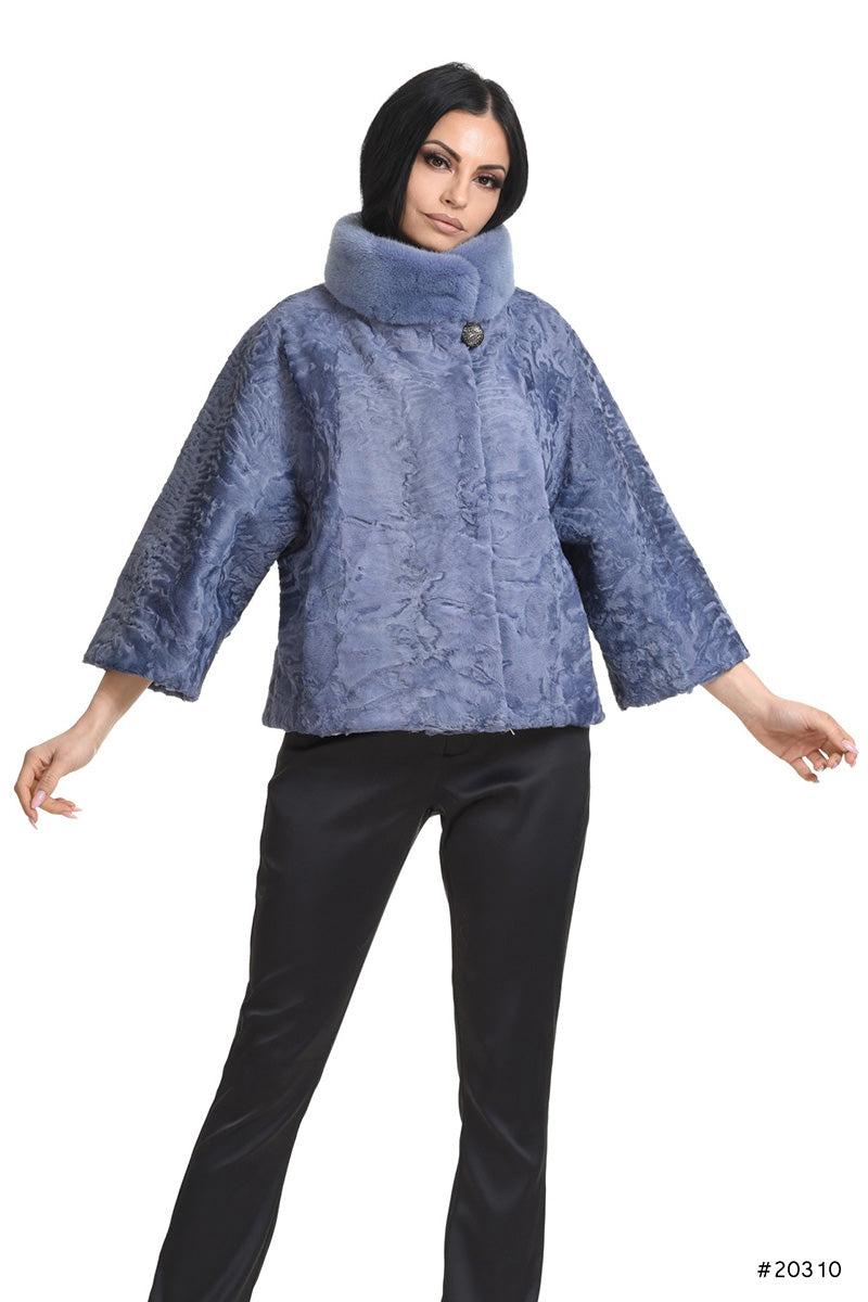 Короткая персианская пиджака с мякою в воротнике