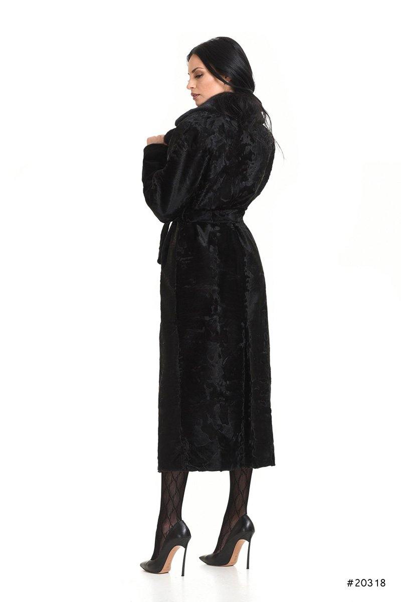 Long persian lamb coat with mink english collar - Manakas Frankfurt
