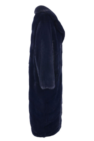 Basic hooded long mink coat