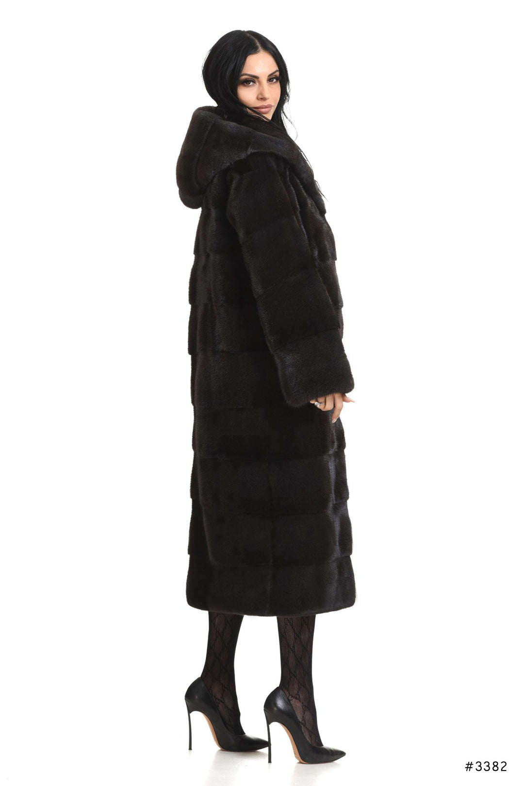 Basic hooded long mink coat - Manakas Frankfurt