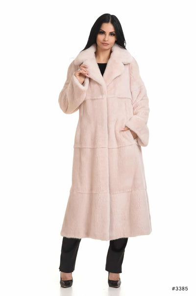 Long mink coat with english collar - Manakas Frankfurt
