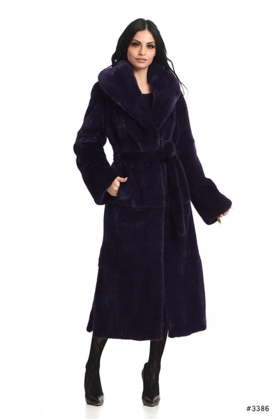 Classy long mink coat with shawl collar - Manakas Frankfurt