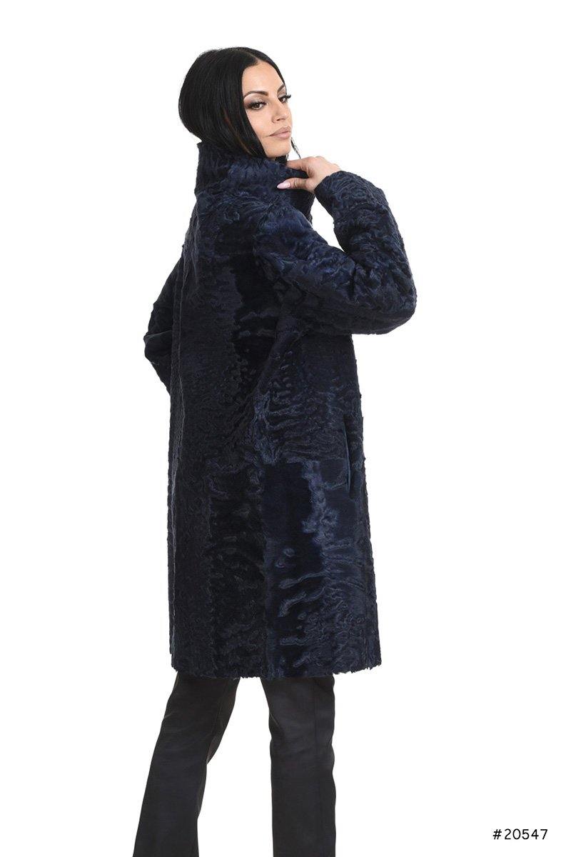 Reversible persian lamb coat with metallic leather - Manakas Frankfurt