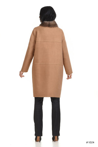 Casual Loro Piana cashmere coat with sable trimming - Manakas Frankfurt
