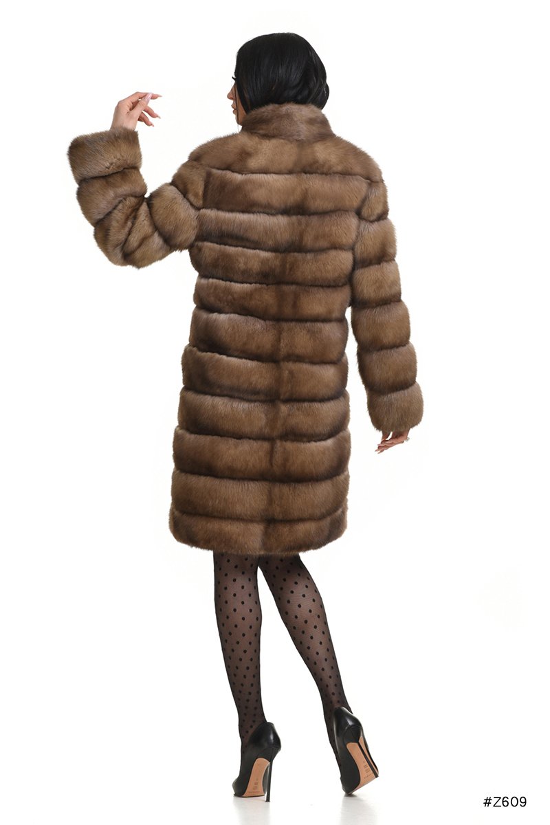 Classic sable coat with stand up collar - Manakas Frankfurt