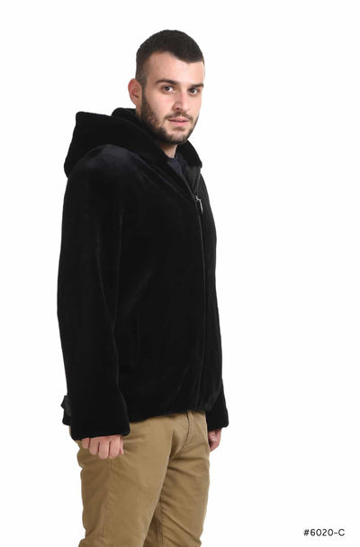 Men's sportive hooded sheared mink jacket - Manakas Frankfurt