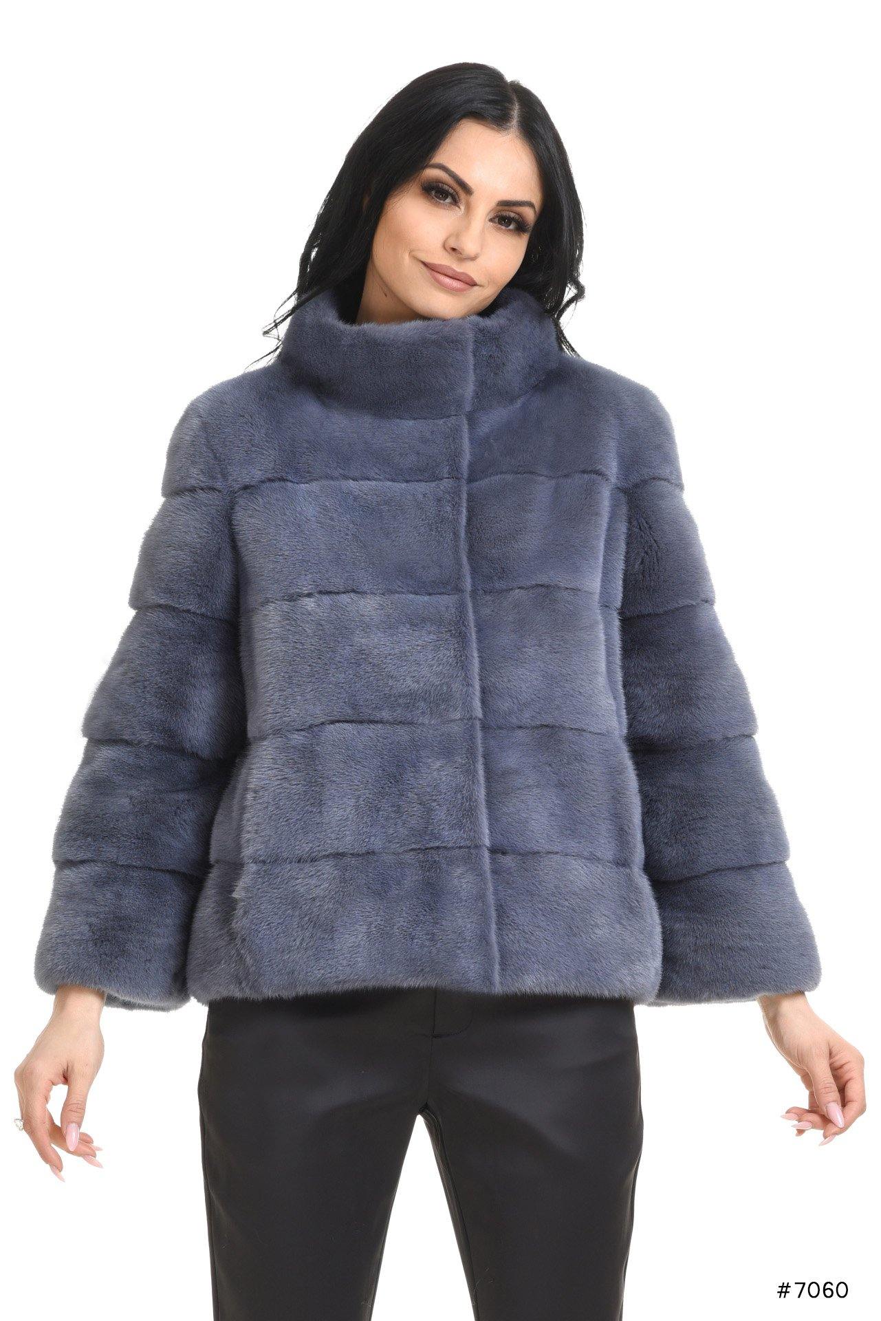 Casual basic reversible mink jacket with stand up collar - Manakas Frankfurt