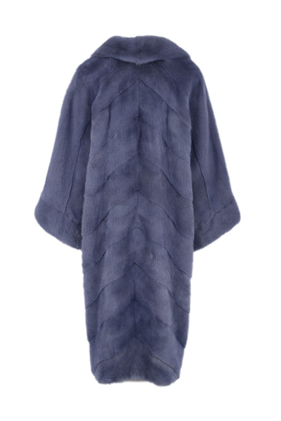 Mink coat with asymmetrical sleeves