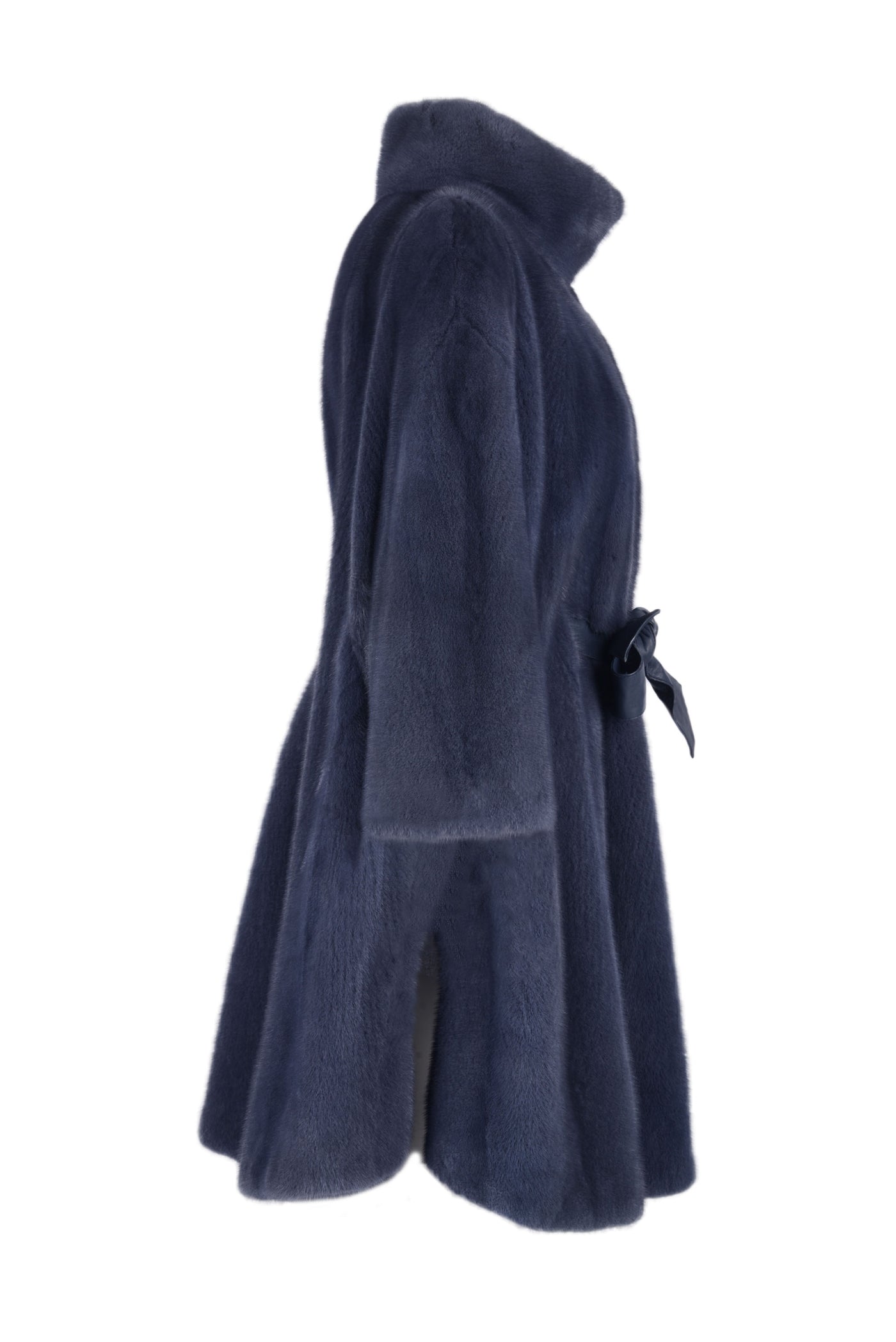 Veste de cape de vison maxi avec ceinture en cuir
