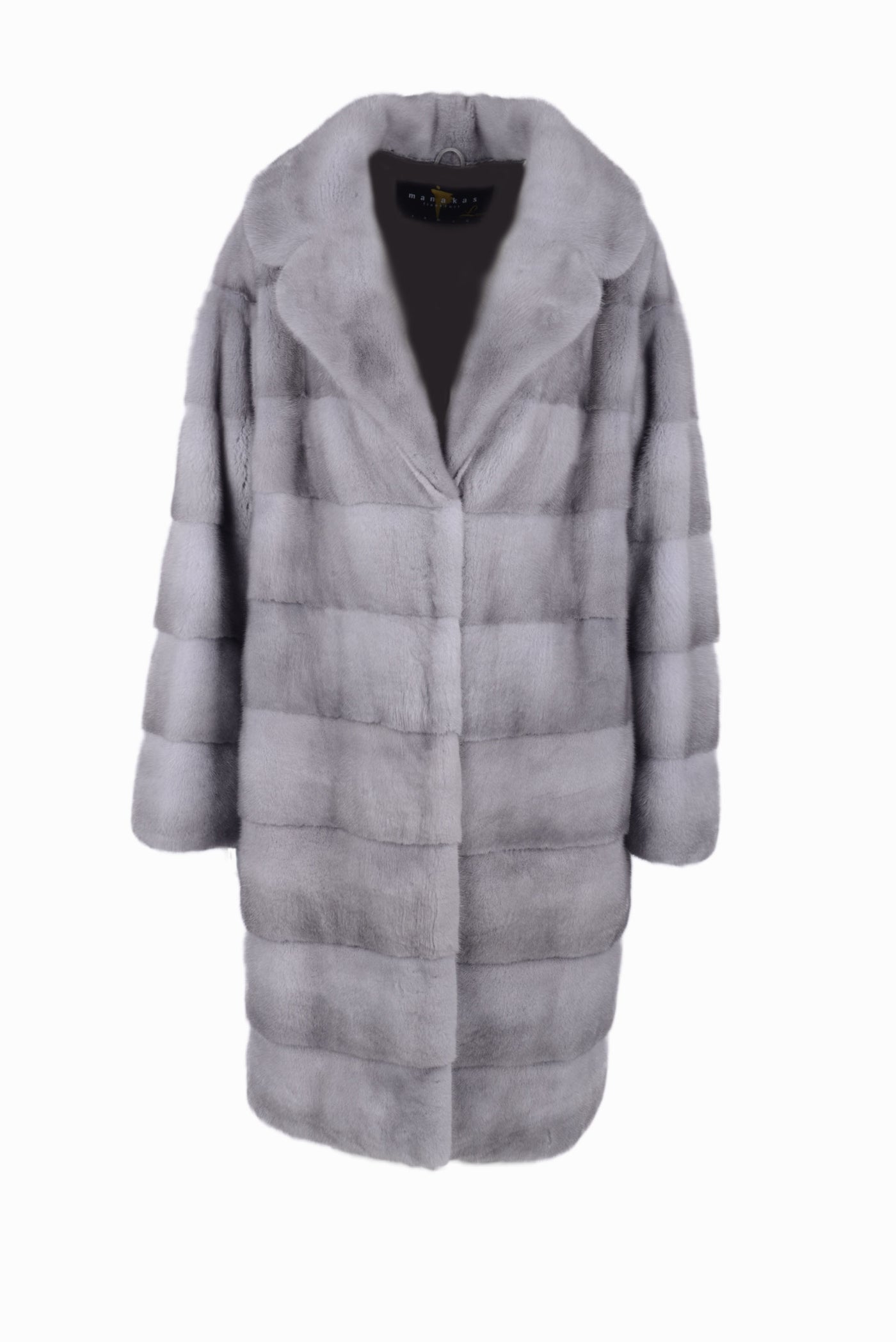 Classy basic mink fur coat with english collar