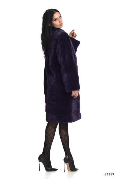 Timeless mink coat with stand up collar - Manakas Frankfurt