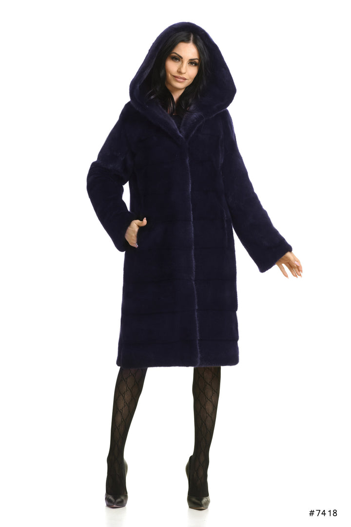 Basic hooded mink coat - Manakas Frankfurt