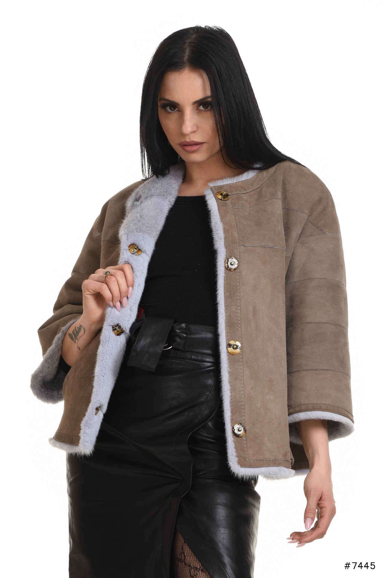 Reversible chanel mink jacket with suede leather