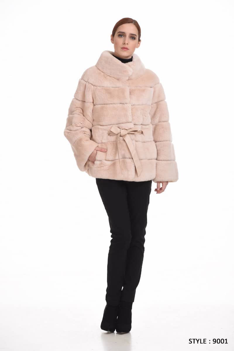 Basic Rex jacket with inside leather belt at waist - Manakas Frankfurt