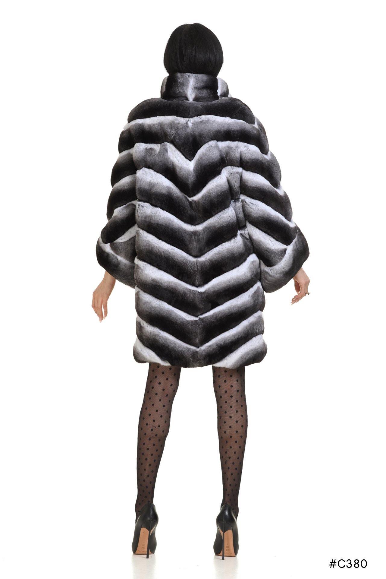 Chinchilla coat with asymmetrical sleeves - Manakas Frankfurt