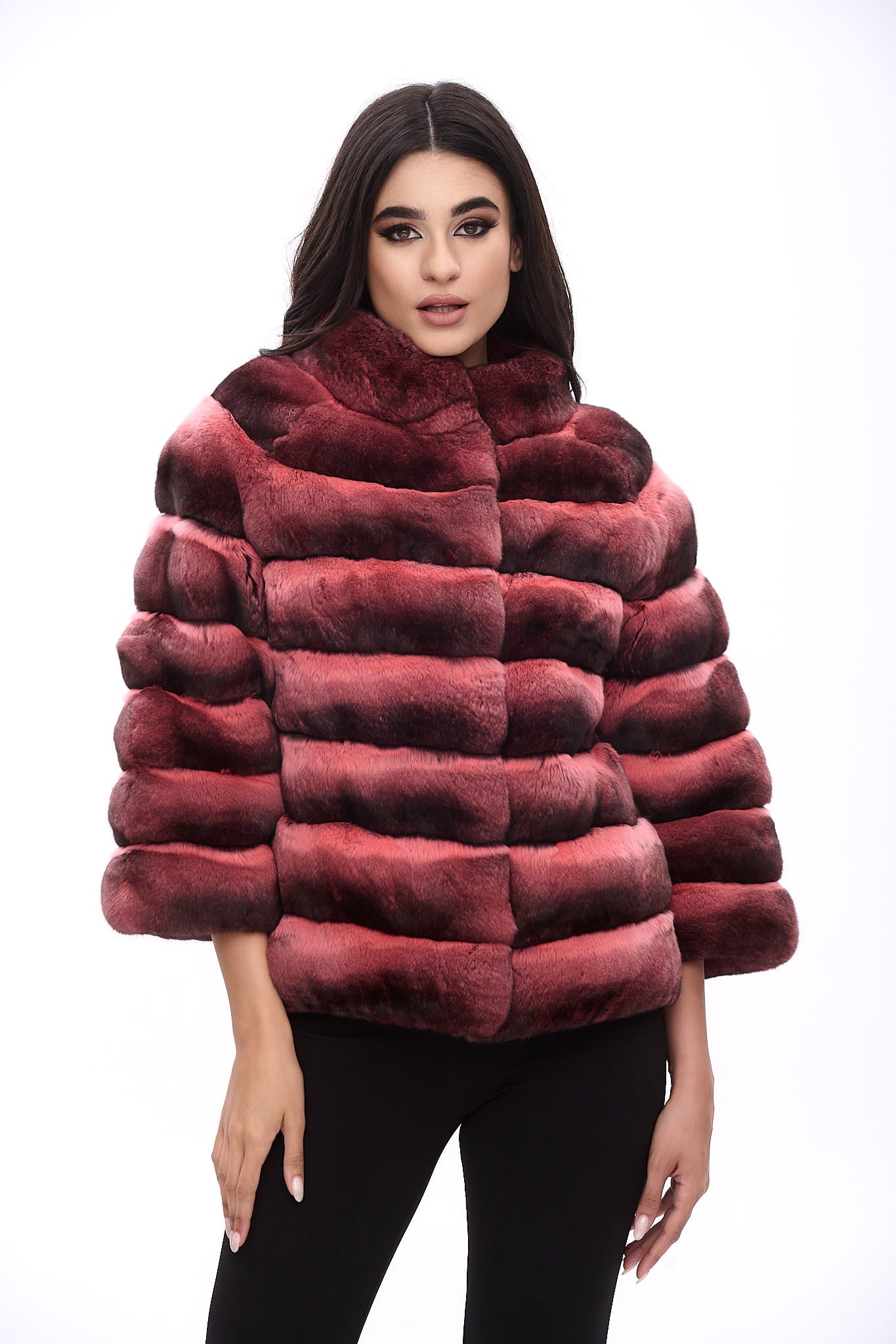 Black hotsell chinchilla coat